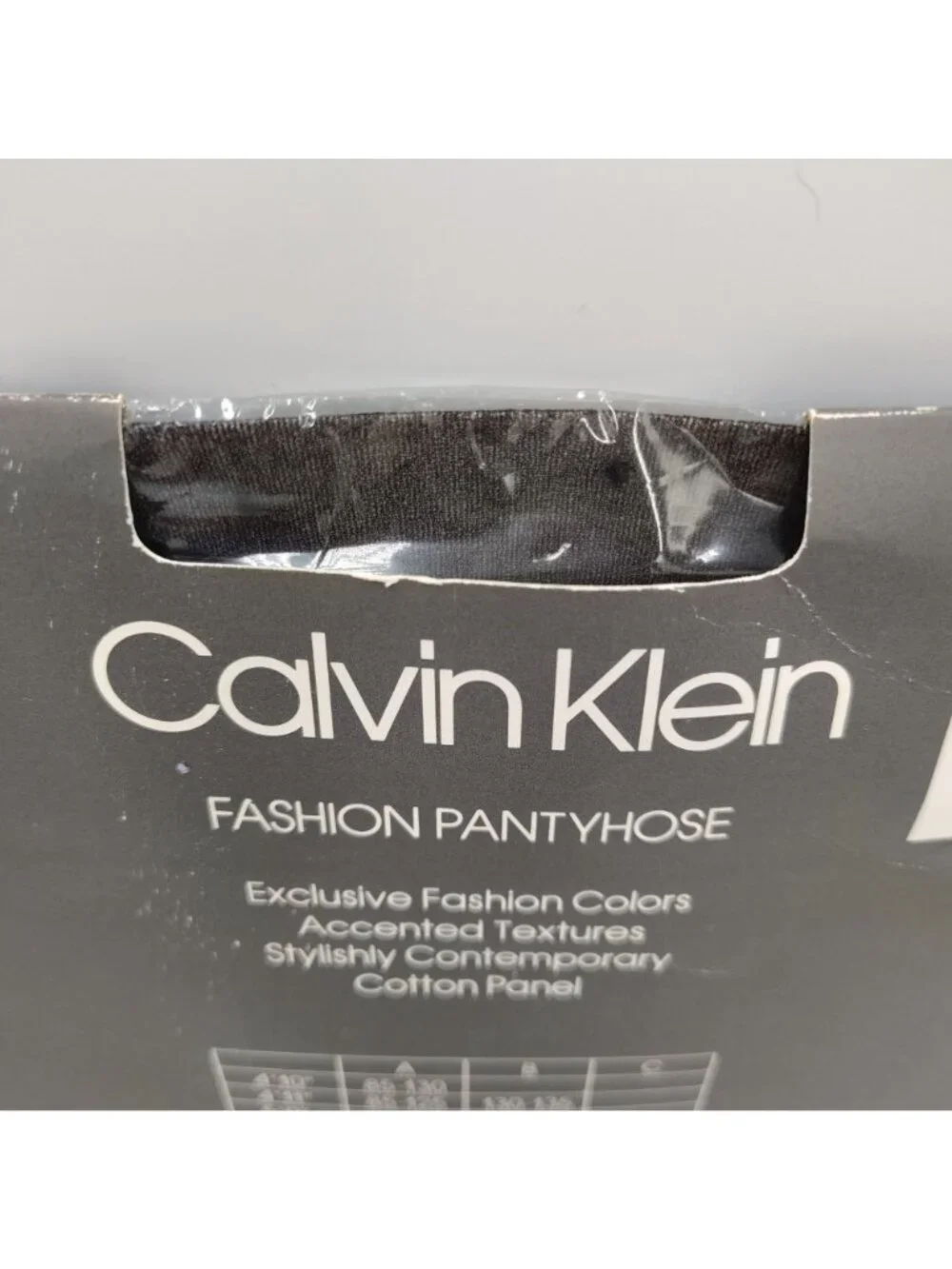 Calvin Klein Fashion Pantyhose Black Size C Sheer To Waist Sandaltoe Vintage